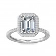 FlyerFit® 18K White Gold Micropave Halo Engagement Ring