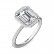 FlyerFit® 18K White Gold Micropave Halo Engagement Ring