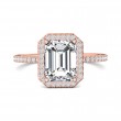 FlyerFit® 14K Pink Gold Micropave Halo Engagement Ring