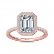 FlyerFit® 14K Pink Gold Micropave Halo Engagement Ring