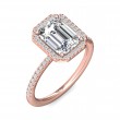 FlyerFit® 14K Pink Gold Micropave Halo Engagement Ring