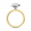 FlyerFit® 18K Yellow Gold Shank And White Gold Top Micropave Halo Engagement Ring