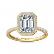 FlyerFit® 14K Yellow Gold Micropave Halo Engagement Ring