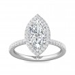 FlyerFit® 14K White Gold Micropave Halo Engagement Ring