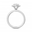 FlyerFit® 14K White Gold Micropave Halo Engagement Ring