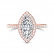 FlyerFit® 14K Pink Gold Micropave Halo Engagement Ring