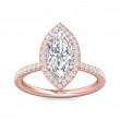 FlyerFit® 14K Pink Gold Micropave Halo Engagement Ring