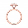 FlyerFit® 14K Pink Gold Micropave Halo Engagement Ring