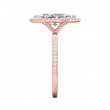 FlyerFit® 14K Pink Gold Micropave Halo Engagement Ring