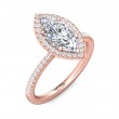 FlyerFit® 14K Pink Gold Micropave Halo Engagement Ring