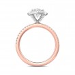 FlyerFit® 14K Pink Gold Shank And White Gold Top Micropave Halo Engagement Ring