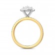 FlyerFit® 18K Yellow Gold Shank And White Gold Top Micropave Halo Engagement Ring