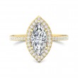 FlyerFit® 14K Yellow Gold Micropave Halo Engagement Ring