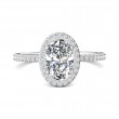 FlyerFit® Platinum Micropave Halo Engagement Ring