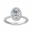 FlyerFit® Platinum Micropave Halo Engagement Ring