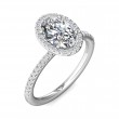 FlyerFit® Platinum Micropave Halo Engagement Ring