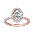 FlyerFit® 14K Pink Gold Micropave Halo Engagement Ring