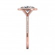 FlyerFit® 14K Pink Gold Micropave Halo Engagement Ring