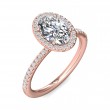 FlyerFit® 14K Pink Gold Micropave Halo Engagement Ring