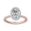 FlyerFit® 14K Pink Gold Shank And White Gold Top Micropave Halo Engagement Ring