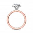 FlyerFit® 14K Pink Gold Shank And White Gold Top Micropave Halo Engagement Ring