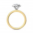 FlyerFit® 18K Yellow Gold Shank And White Gold Top Micropave Halo Engagement Ring