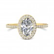 FlyerFit® 18K Yellow Gold Micropave Halo Engagement Ring