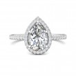 FlyerFit® Platinum Micropave Halo Engagement Ring