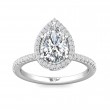 FlyerFit® Platinum Micropave Halo Engagement Ring