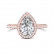 FlyerFit® 14K Pink Gold Micropave Halo Engagement Ring