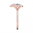 FlyerFit® 14K Pink Gold Micropave Halo Engagement Ring