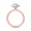 FlyerFit® 14K Pink Gold Shank And White Gold Top Micropave Halo Engagement Ring