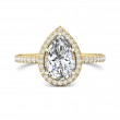 FlyerFit® 14K Yellow Gold Micropave Halo Engagement Ring