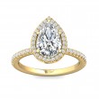 FlyerFit® 14K Yellow Gold Micropave Halo Engagement Ring