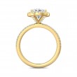 FlyerFit® 14K Yellow Gold Micropave Halo Engagement Ring