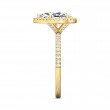 FlyerFit® 14K Yellow Gold Micropave Halo Engagement Ring