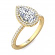 FlyerFit® 14K Yellow Gold Micropave Halo Engagement Ring