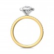 FlyerFit® 14K Yellow and 14K White Gold Micropave Halo Engagement Ring