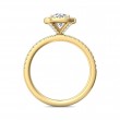 FlyerFit® 18K Yellow Gold Micropave Halo Engagement Ring