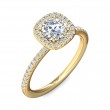 FlyerFit® 18K Yellow Gold Micropave Halo Engagement Ring