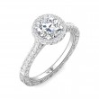 FlyerFit® 14K White Gold Vintage Engagement Ring