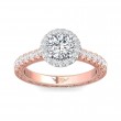 FlyerFit® 14K Pink Gold Shank And White Gold Top Vintage Engagement Ring