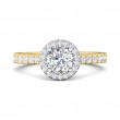 FlyerFit® 18K Yellow Gold Shank And White Gold Top Vintage Engagement Ring