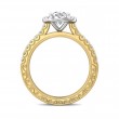 FlyerFit® 18K Yellow Gold Shank And White Gold Top Vintage Engagement Ring