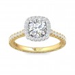 FlyerFit® 18K Yellow Gold Shank And White Gold Top Vintage Engagement Ring