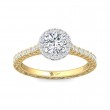 FlyerFit® 14K Yellow and 14K White Gold Vintage Engagement Ring