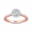 FlyerFit® 18K Pink Gold Shank And White Gold Top Vintage Engagement Ring