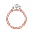 FlyerFit® 18K Pink Gold Shank And White Gold Top Vintage Engagement Ring