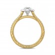 FlyerFit® 18K Yellow Gold Shank And White Gold Top Vintage Engagement Ring