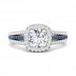 FlyerFit® Platinum Micropave Halo Engagement Ring